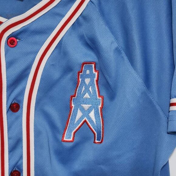 Rare vintage Tennessee Oilers jersey ten 60 blue red NFL Houston size medium - Picture 3 of 6